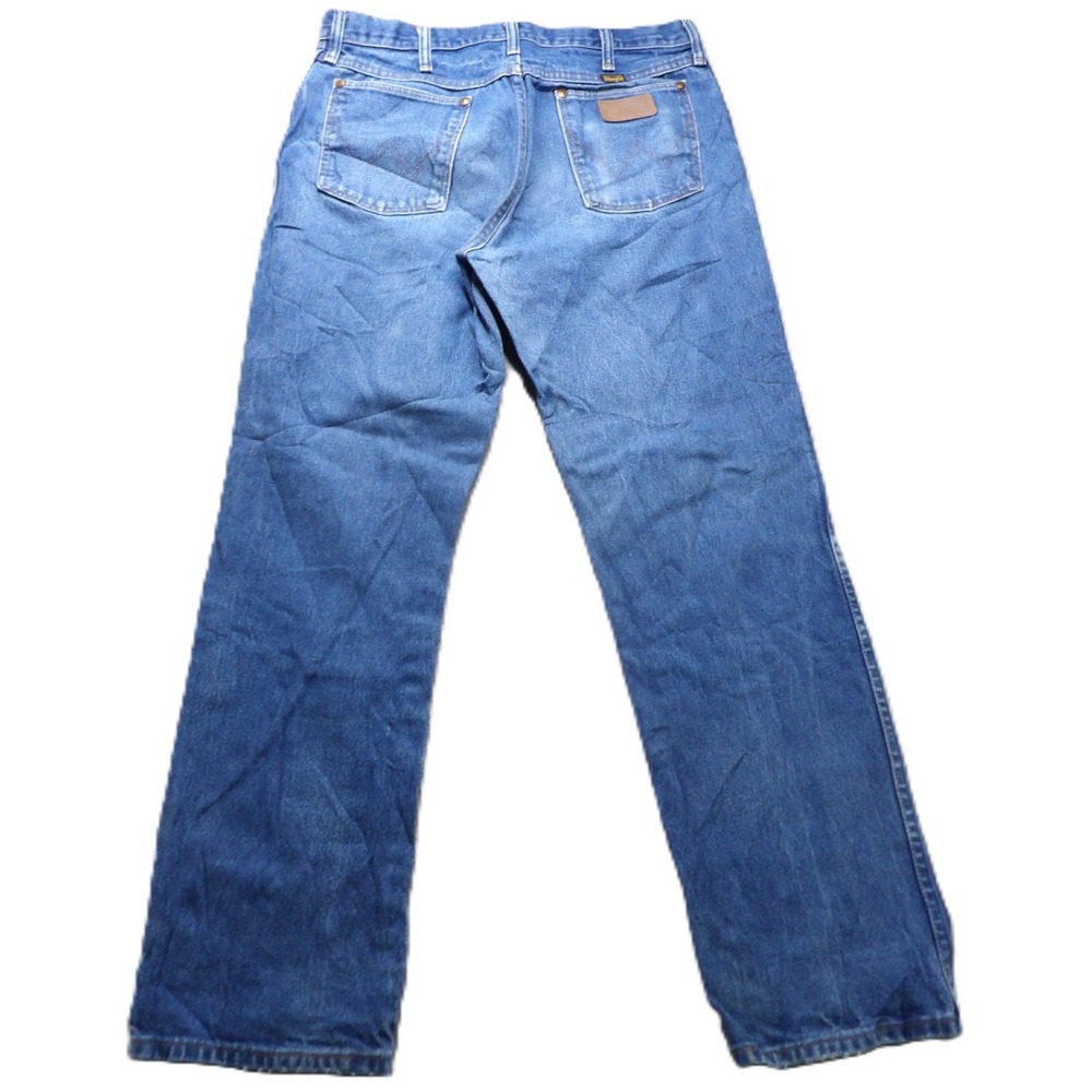 VTG Wrangler 13MWZ Cowboy Cut Jeans Men W34 L31 USA Light Wash Denim Western Fit